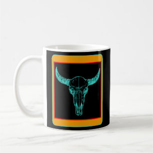 Kow Aztec Cow Skull Turqoise Cow Fläkt Farm Animal Kaffemugg