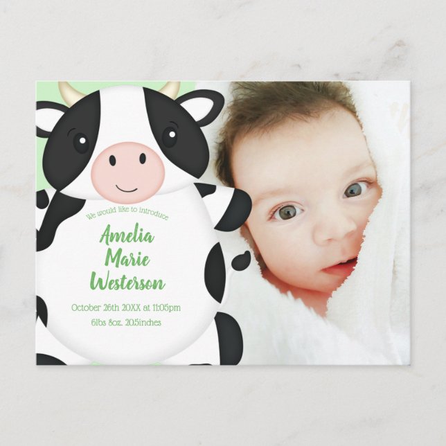 Kow Baby Shower-grupp Vykort (Framsida)