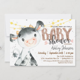 Kow Baby Shower-inbjudan, Boy, Farm Inbjudningar