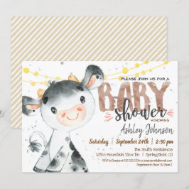 Kow Baby Shower-inbjudan, Boy, Farm Inbjudningar