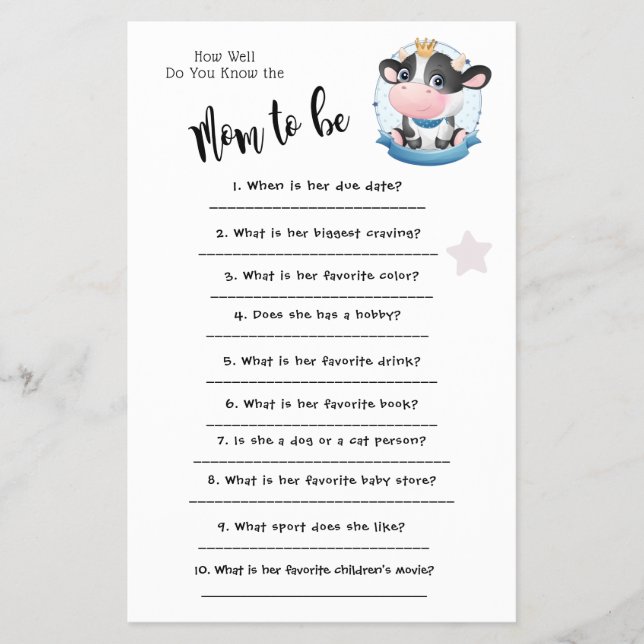 Kow Beatiful Dream Hur väl du känner till spelkort Flygblad (Framsidan)