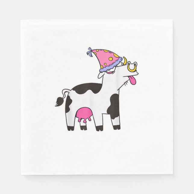 Kow Birthday Hat Theme Cattleman Farmer Bday Party Pappersservett (Framsidan)