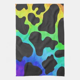 Kow Black and Rainbow Gifts Kökshandduk