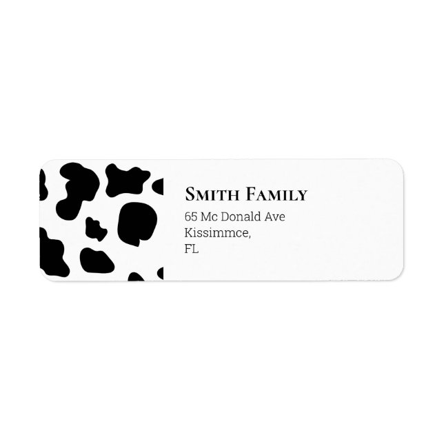 Kow Black and White Returadress Etikett (Framsidan)