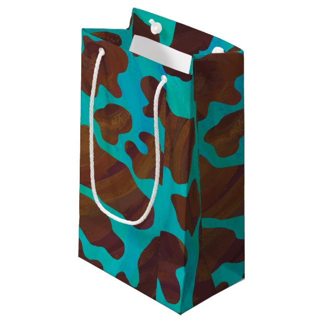 Kow Brown och Teal Print (Framsidan Vinklad)