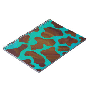 Kow Brown och Teal Print Anteckningsbok