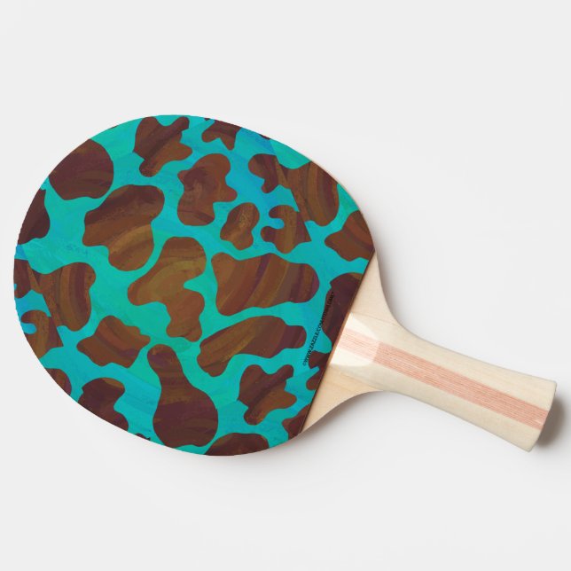 Kow Brown och Teal Print Pingisracket (Sidan)