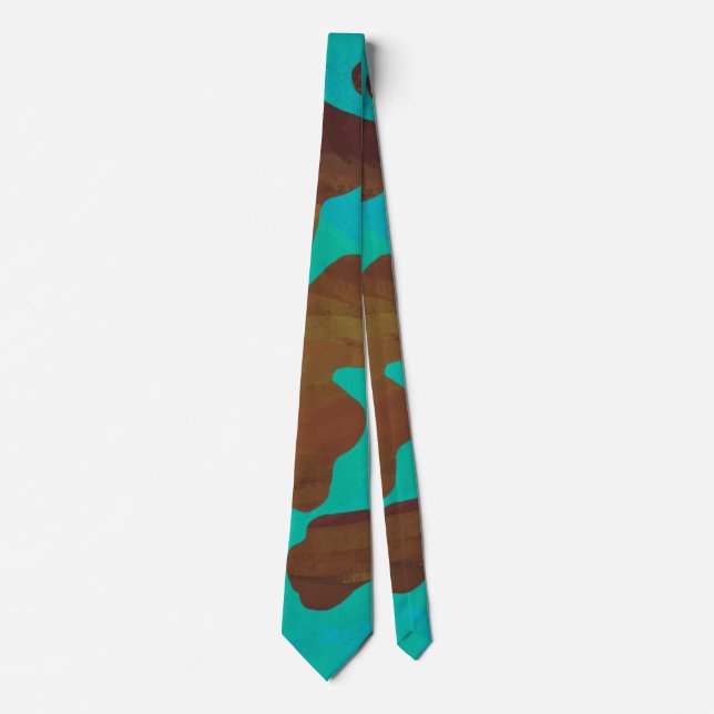 Kow Brown och Teal Print Slips (Framsida)