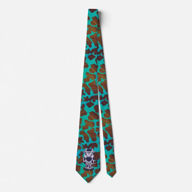 Kow Brown och Teal Print Slips (Framsida)