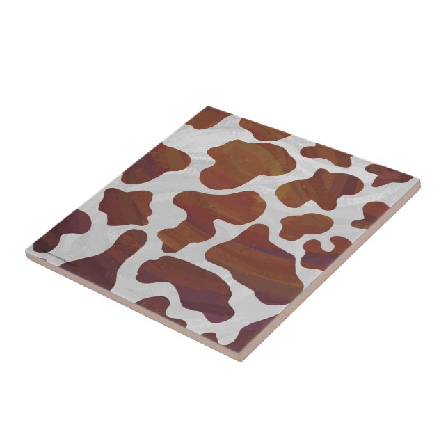 Kow Brown och White Print Kakelplatta (Sidan)