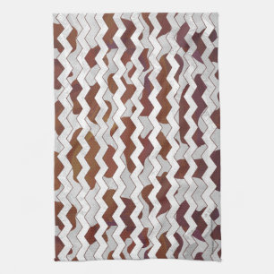 Kow Brown och White Print Kökshandduk