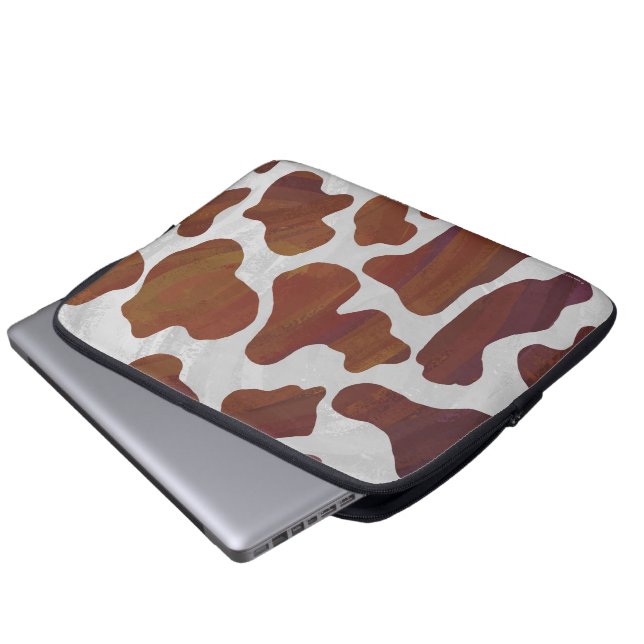 Kow Brown och White Print Laptop Sleeve (Framre botten)