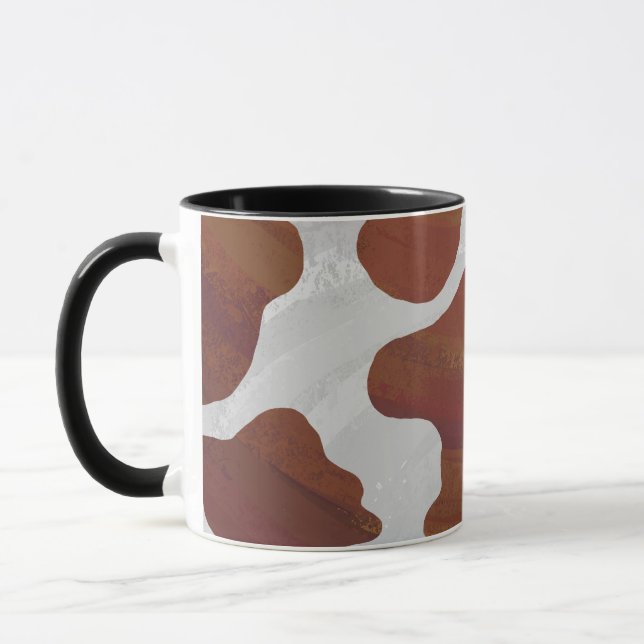 Kow Brown och White Print Mugg (Vänster)