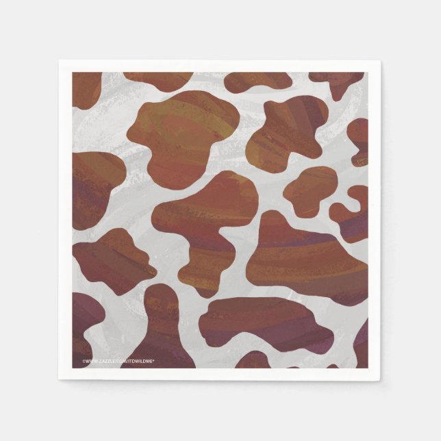 Kow Brown och White Print Pappersservett (Framsidan)