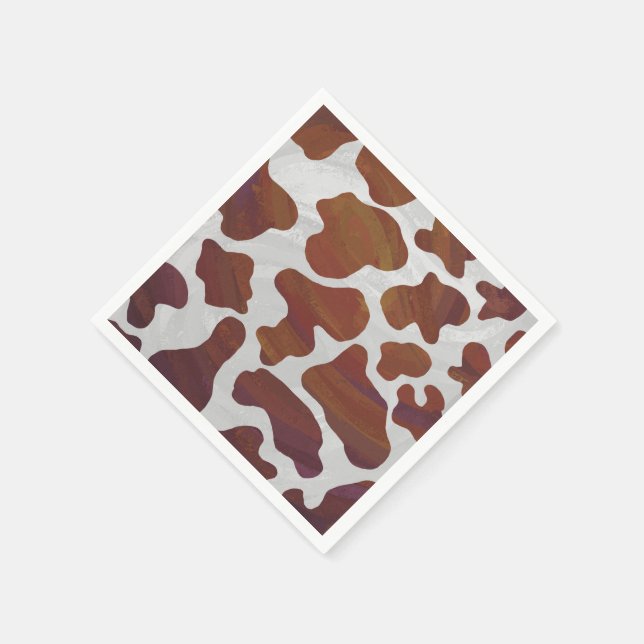 Kow Brown och White Print Pappersservett (Hörn)
