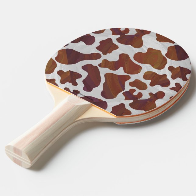 Kow Brown och White Print Pingisracket (Frontvinkel)
