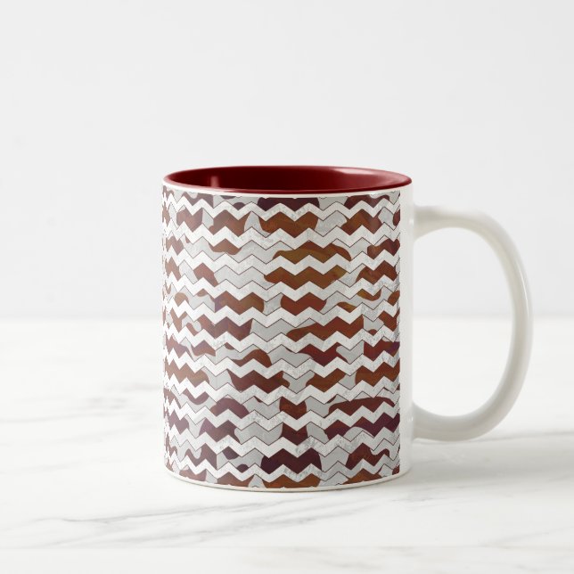 Kow Brown och White Print Två-Tonad Mugg (Höger)