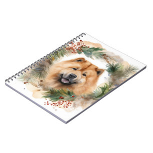 Kow chow-julafton Utandning Festive Valp Anteckningsbok