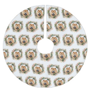 Kow chow-julafton Utandning Festive Valp Julgransmatta Borstad Polyester