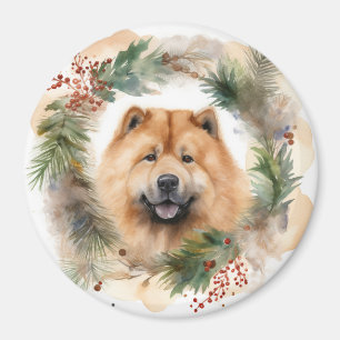 Kow chow-julafton Utandning Festive Valp Magnet