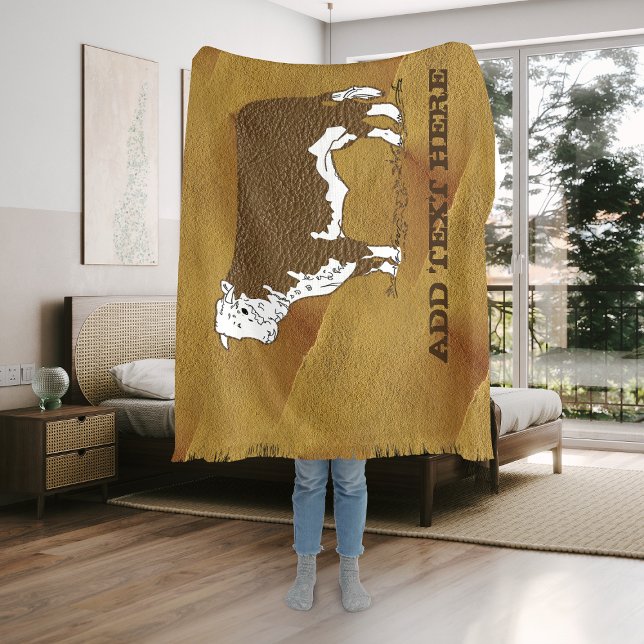 Kow Dölj blandning av Faux-läder Mysfilt (Skapare uppladdad)