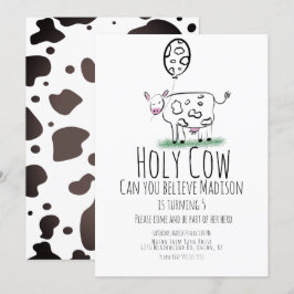 Kow Doodle Farm Animal Födelsedagsfest inbjudan