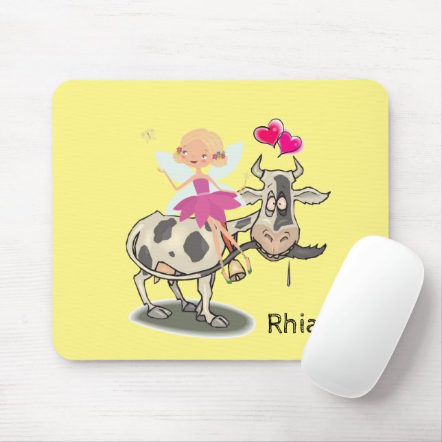 Kow Fairy Rosa Hearts Mouse Pad! Muspets Musmatta (Med mus)
