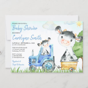 Kow Farm Baby Shower-inbjudan Boy Inbjudningar