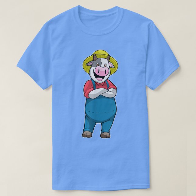 Kow Farmer Overalls Hat T Shirt (Design framsida)