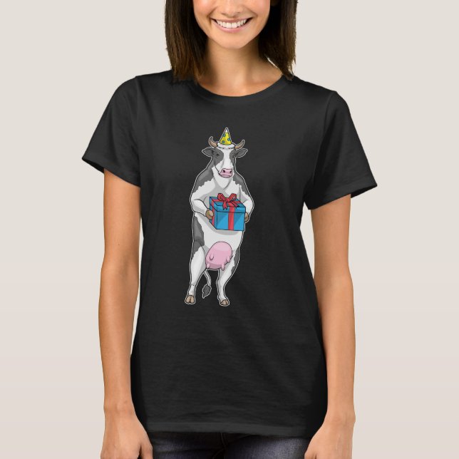 Kow födelsedagsfest hatt t shirt (Framsida)