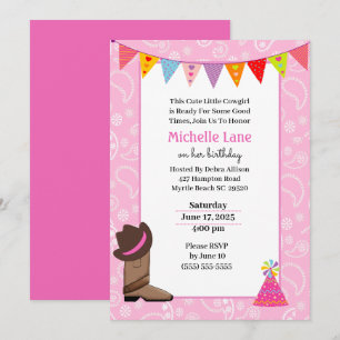 Kow Girl Birthday-inbjudan Inbjudningar