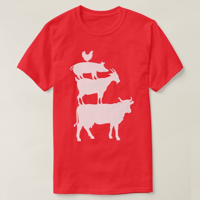 Kow Goat Gris Chicken Farmer Animal Land T Shirt (Design framsida)