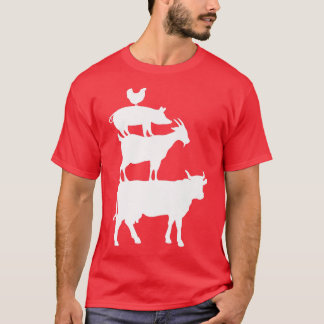 Kow Goat Gris Chicken Farmer Animal Land T Shirt