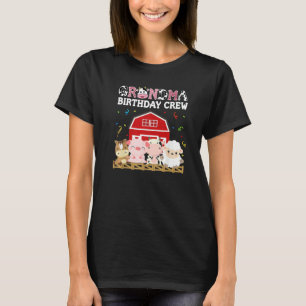 Kow Grandma Birthday Crew Farm Theme Animals Kids T Shirt