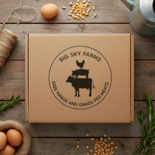 Kow Gris Kyckling Farm Kött Självfärgande Stämpel