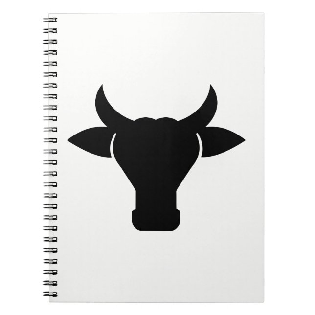 Kow Head Silhouette Anteckningsbok (Framsidan)