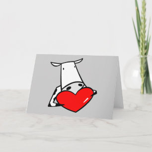 Kow Heart Valentine I Kärlek-kor Helgkort