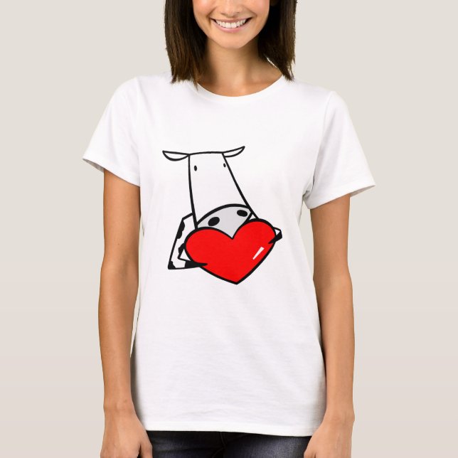 Kow Heart Valentine I Kärlek-kor T-shirt (Framsida)