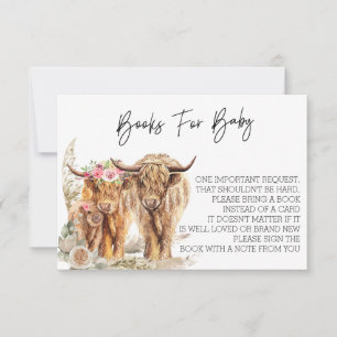 Kow Highland Baby Shower Par Bok för Baby Inbjudningar