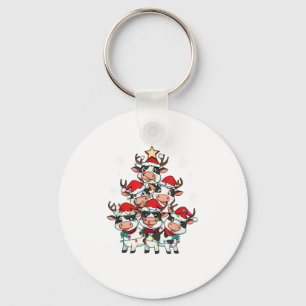 Kow jul Julafton Girls Boys Funny Santa Nyckelring