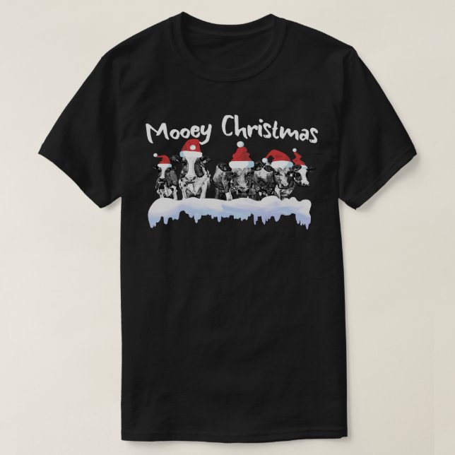 Kow jul Mooey Jul Funny Heifer Cow Far T Shirt (Design framsida)
