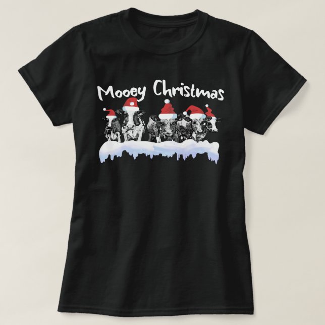 Kow jul Mooey Jul Funny Heifer Cow Far T Shirt (Design framsida)
