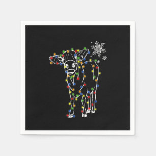 Kow Julljus Träd Cow Julafton Snö Älskare Pappersservett