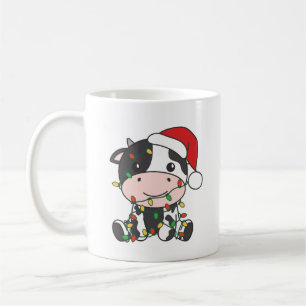 Kow Julvinter Animaliska Helgdag Kor Kaffemugg