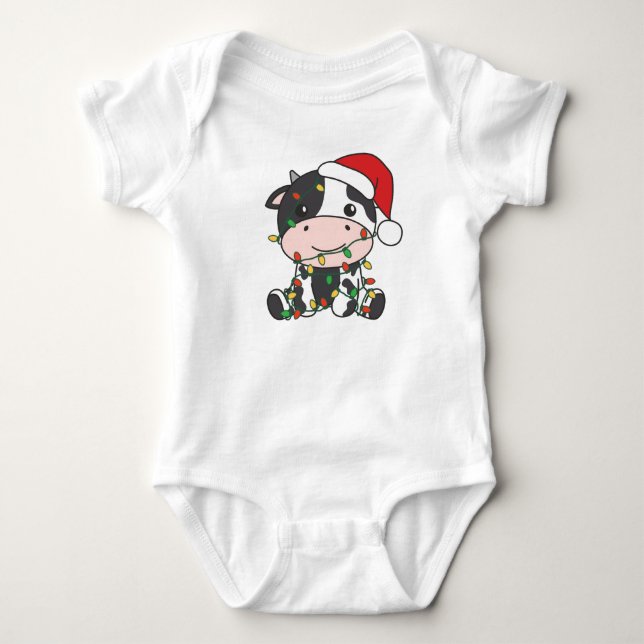 Kow Julvinter Animaliska Helgdag Kor T Shirt (Framsida)
