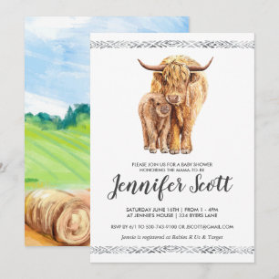 Kow Kärlek Baby Shower-inbjudan Inbjudningar