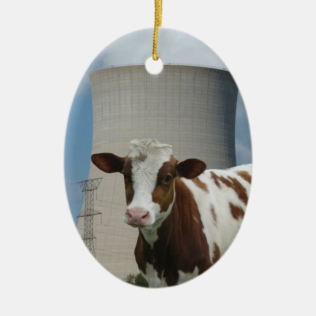 Kow & kärnkraftskylning Torn Träd Ornament (Framsidan)