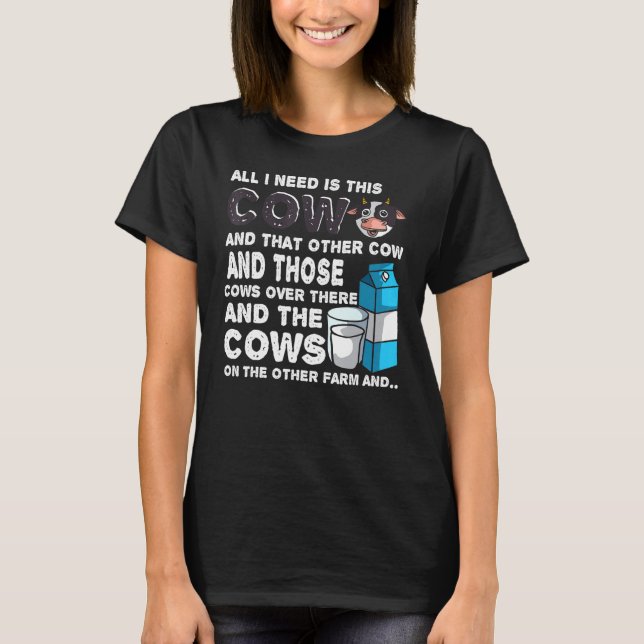 Kow Ko Samtalare Gård Ko Bonde T Shirt (Framsida)