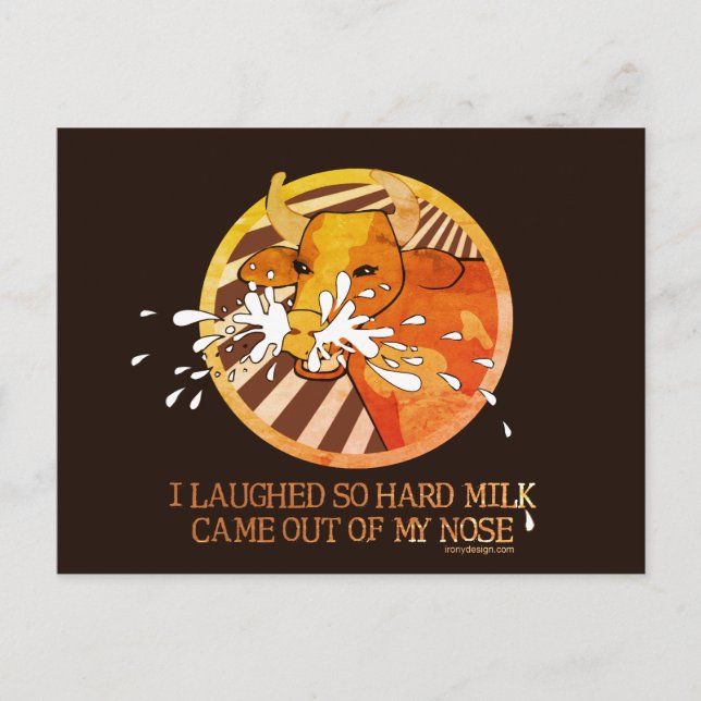 Kow Laughing Mjölk ut ur nosvykortet Vykort (Framsida)