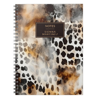 Kow Leopard Print Abstrakt Art Anteckningsbok